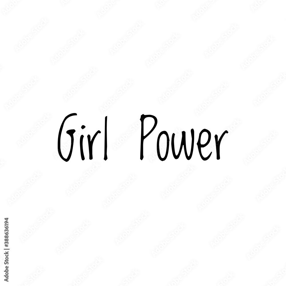 Logo of girl power. Emblem for women. Poster with text ''Girl power''