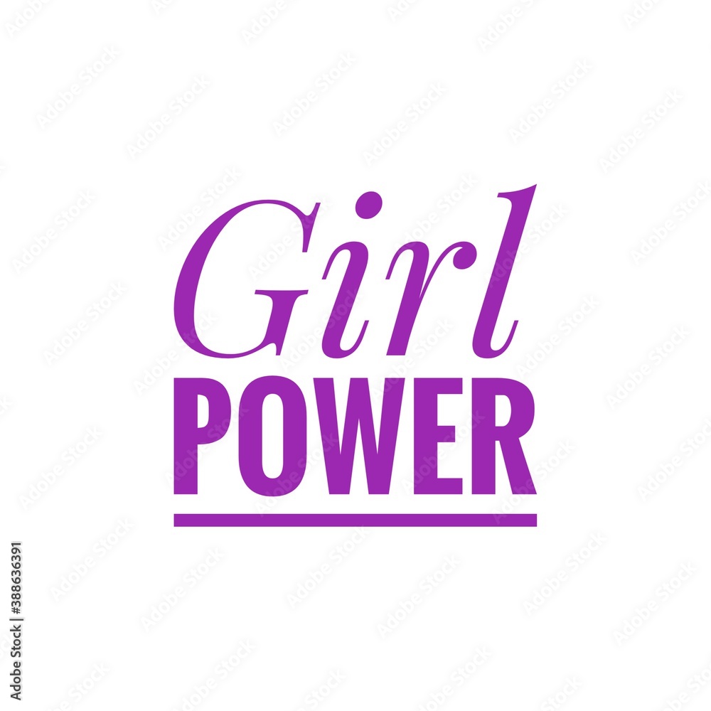 Logo of girl power. Emblem for women. Poster with text ''Girl power'' Logo of girl power. Emblem for women. Poster with text ''Girl power''