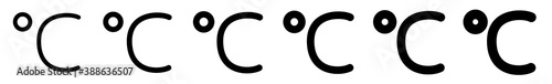 Degree Celsius Icon Set | Degree Celsius Vector Logo | Degree Celsius Isolated Collection