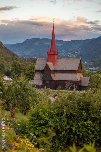 Stave church in Norway photo