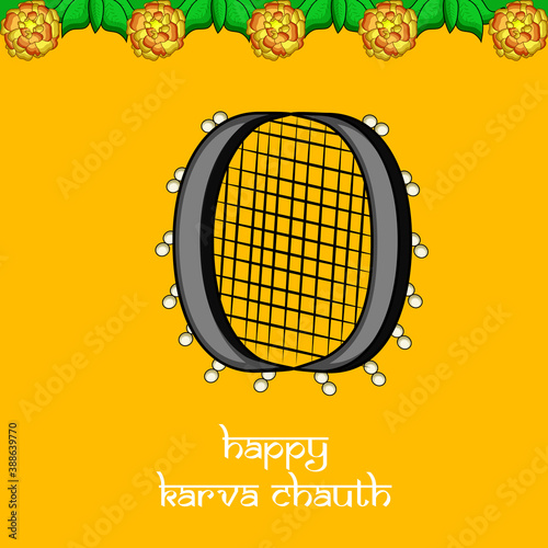 illustration of elements of Hindu Festival Karva Chauth background photo