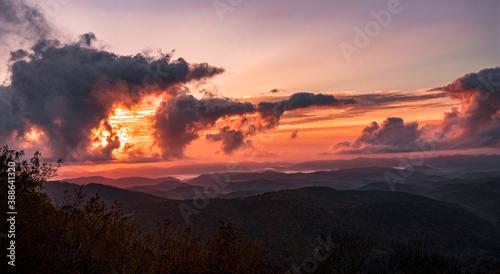 sunset in the mountains