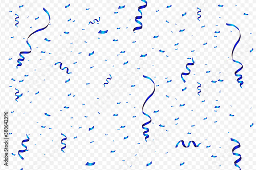 Blue confetti isolated. vector illustration