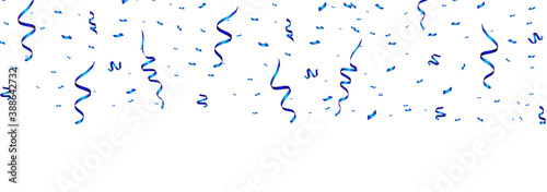 Blue confetti isolated. vector illustration