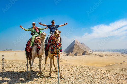 camel ride in the desert photo