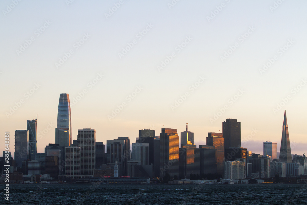 Beautiful San Francisco skyline at sunset Beautiful San Francisco skyline at sunset