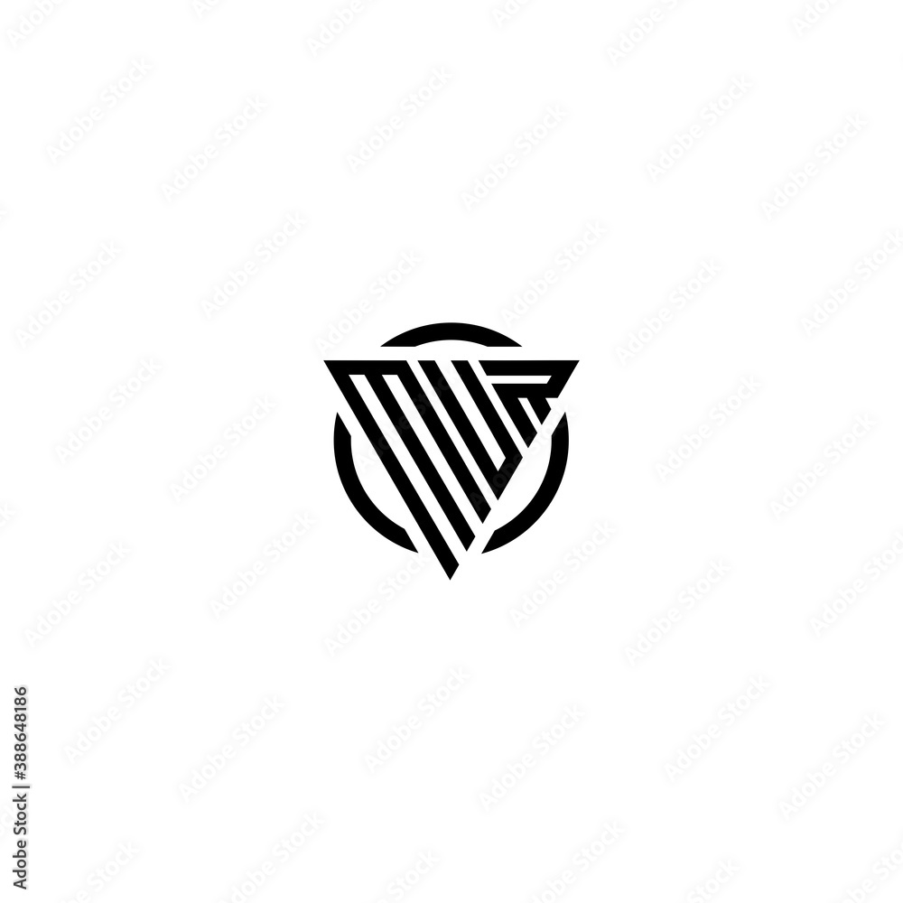 Initial letter MUR triangle monogram clean modern simple logo Initial letter MUR triangle monogram clean modern simple logo