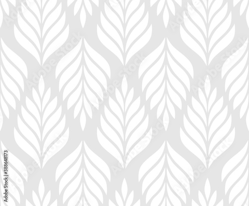 Vector geometric seamless pattern. Modern stylish floral background with leaves.