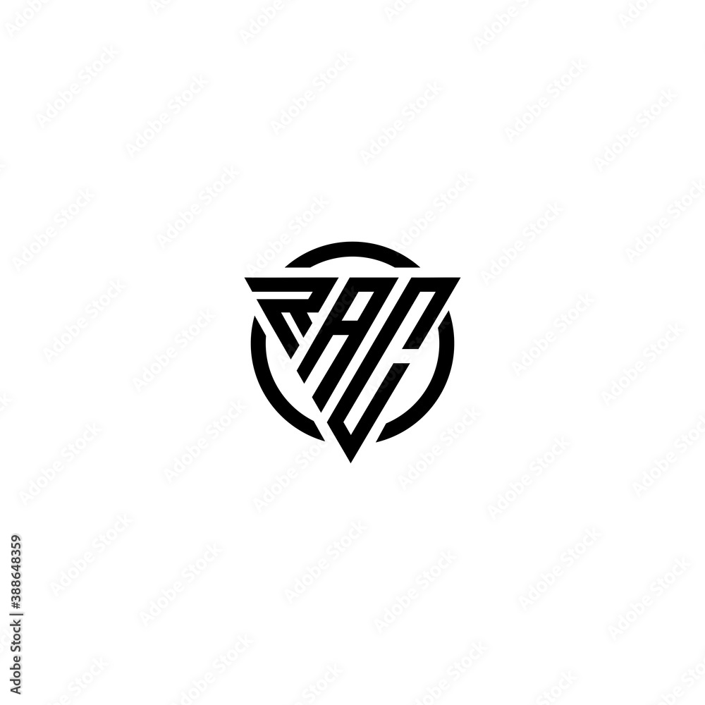 Initial letter RAC triangle monogram clean modern simple logo Initial letter RAC triangle monogram clean modern simple logo