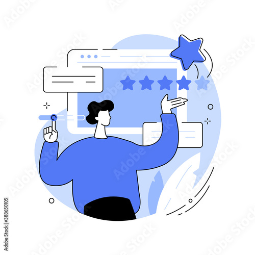 User feedback and website rating abstract concept vector illustration. Customer feedback, review website, non commercial product evaluation, rating service, sharing experience abstract metaphor.