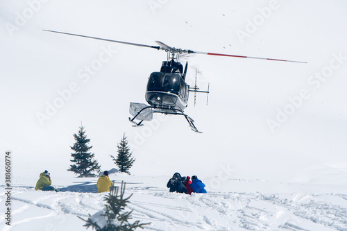 heli skiing  photo