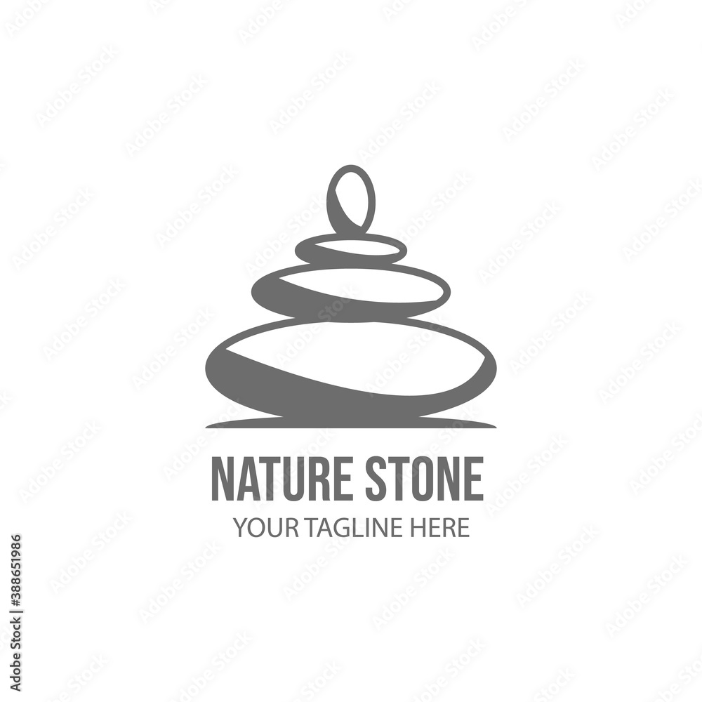 stone line art logo vector illustration design balance minimalist