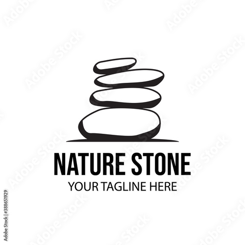 stone logo vector design balance,illustration stone logo vector minimalist line art