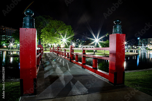 Big Spring Park in Huntsville Alabama at night