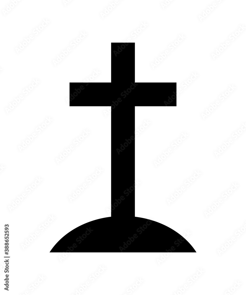 Grave icon. Cross vector illustration isolated on white background. Grave icon. Cross vector illustration isolated on white background.