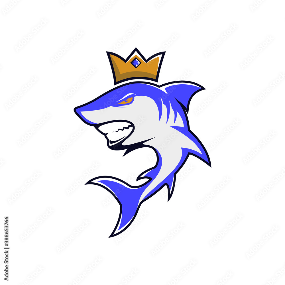 cartoon shark with the queen's crown cartoon shark with the queen's crown