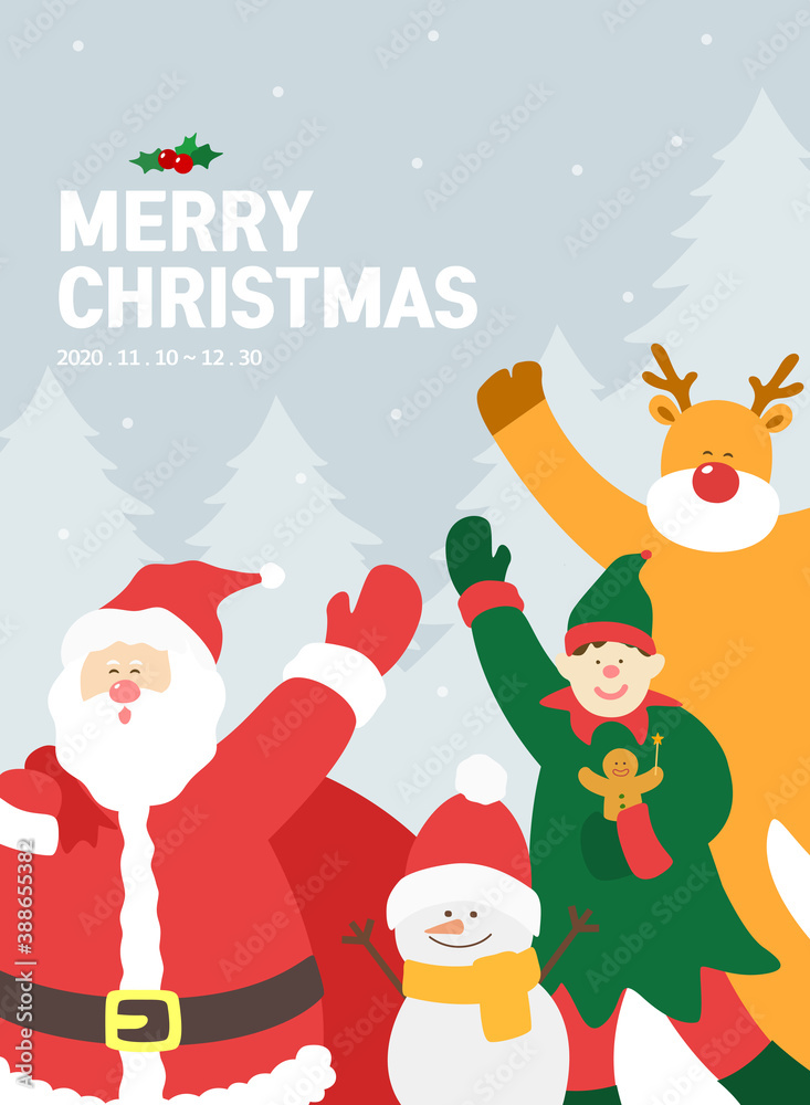 a harmonious Christmas Character illustration set