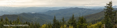 Mountain overlook view from Clingman's Dome - Panorama