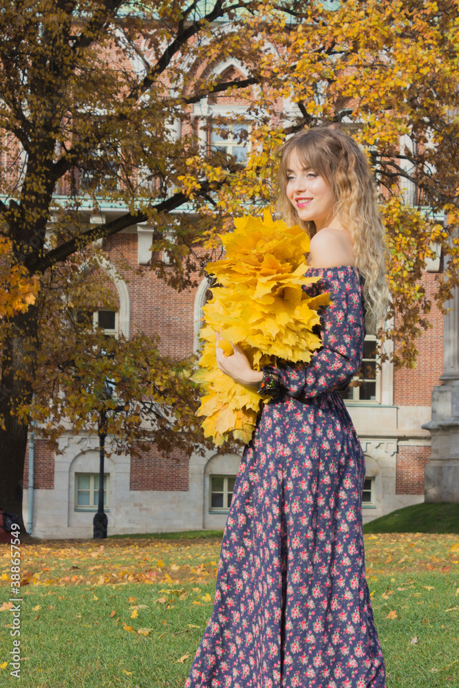Beautiful girl with autumn leaves. October photos of autumn. Beautiful girl with autumn leaves. October photos of autumn.