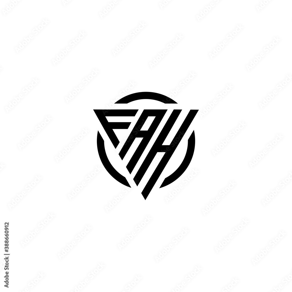 Initial letter FAH triangle monogram clean modern simple logo Initial letter FAH triangle monogram clean modern simple logo