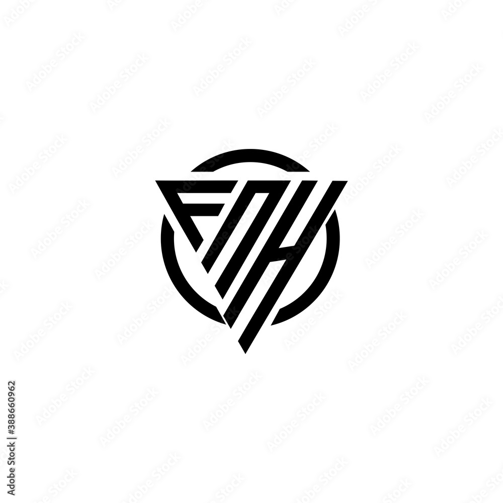 Initial letter FNH triangle monogram clean modern simple vector logo Initial letter FNH triangle monogram clean modern simple vector logo