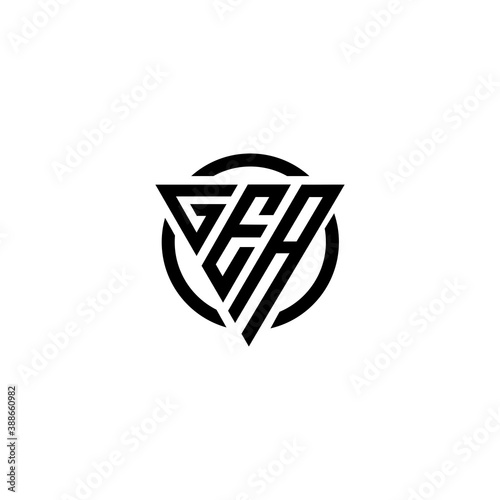 Initial letter GEA triangle monogram clean modern simple logo