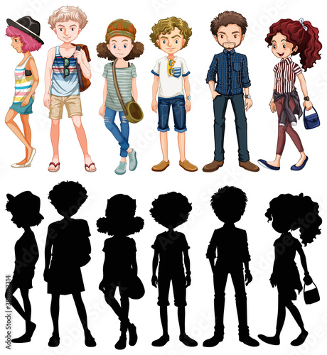 Set of cartoon character