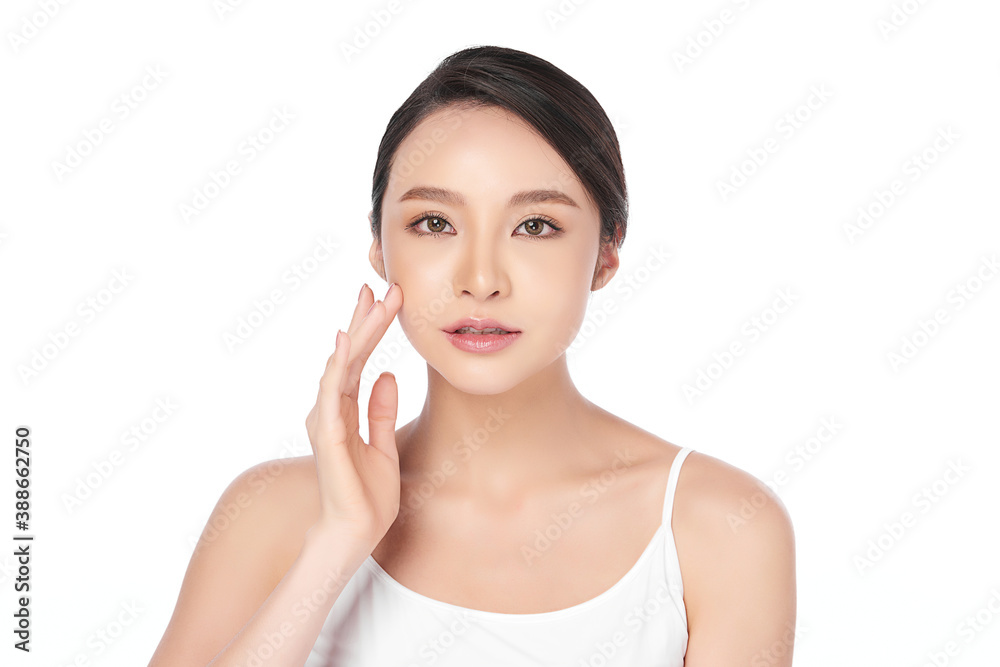 Beautiful young asian woman with clean fresh skin on white background, Face care, Facial treatment, Cosmetology, beauty and spa, Asian women portrait Beautiful young asian woman with clean fresh skin on white background, Face care, Facial treatment, Cosmetology, beauty and spa, Asian women portrait