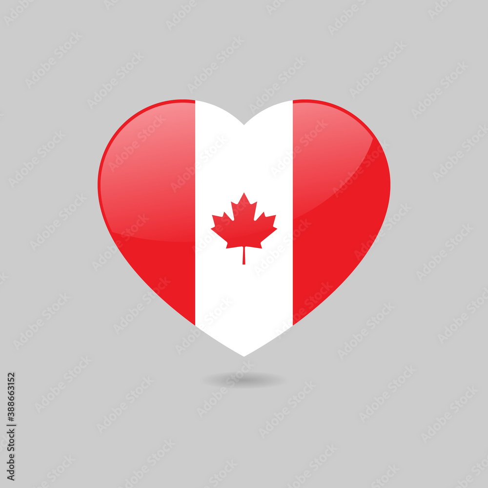 Vector Glossy Canadian Flag Heart Vector Glossy Canadian Flag Heart