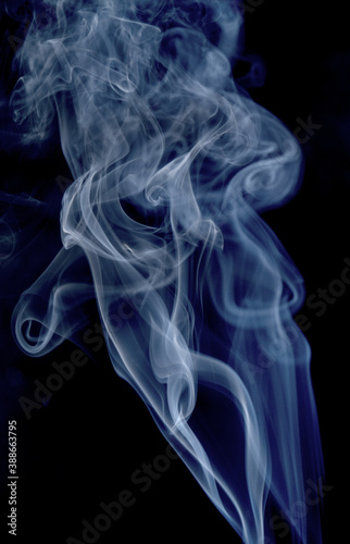 Abstract Smoke Texture Colorful Isolated Black Background.