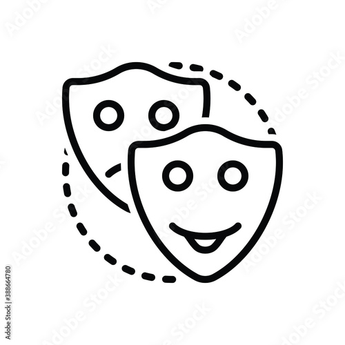 Black line icon for pretend
