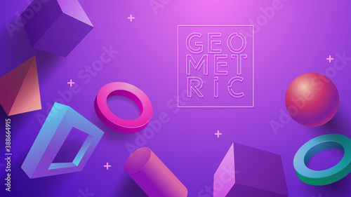 artistic background with 3d rendered geometric shape element