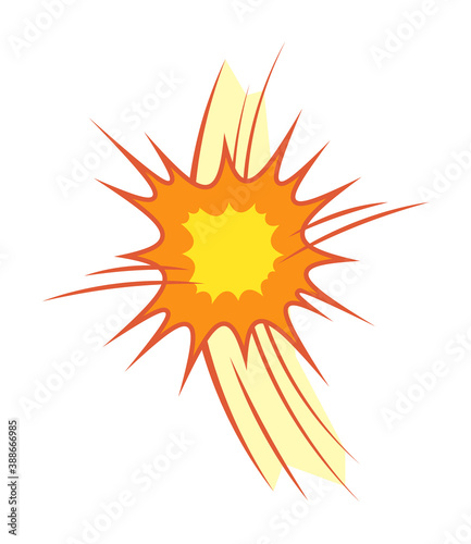 Star clash and explosion light burst glowing flare effect