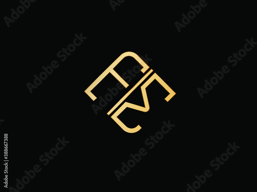 FM box Shape Letter logo Design.