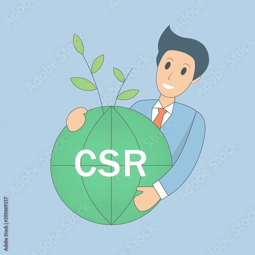 csr concept-corporate social responsibility,responsible development,sustainable growth,Vector illustration.