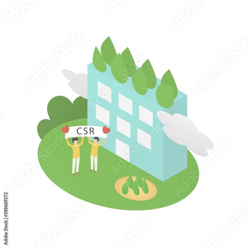 csr concept-corporate social responsibility,responsible development,sustainable growth,Vector illustration.