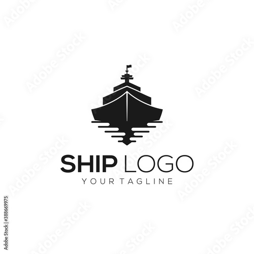 Cruise Ship Vintage Logo Design
