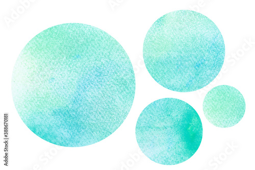 Abstract colorful hand draw circle water color background.