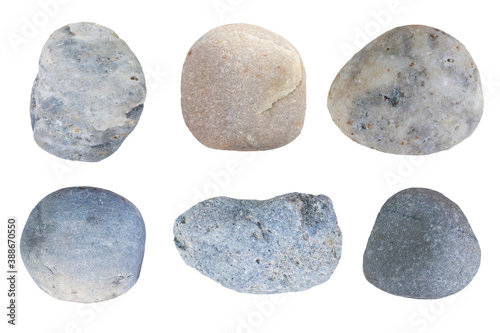 Set of rock or stone isolated on white background photo
