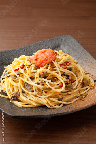 明太子と高菜のスパゲッティ