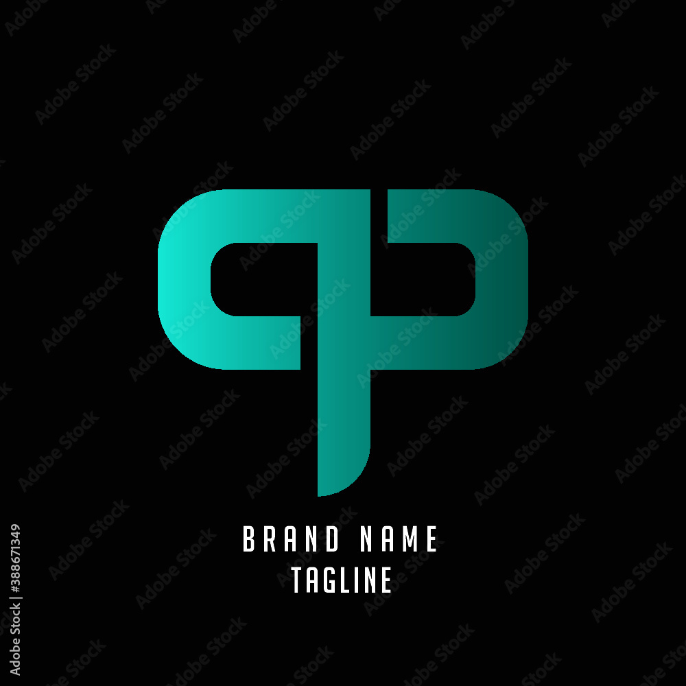 Obraz premium CP initials logo, name initials logo, company initials logo, person initials logo.