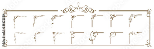 decorative gold frame set Vector