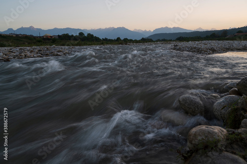 the river in the mountains, mountain stream