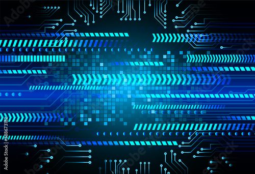 Blue cyber circuit future technology concept background