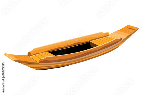 Fototapeta isolated wooden sampan on white background vector design