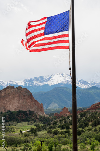 flag on the mountain
