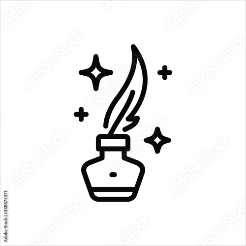 Black line icon for poet