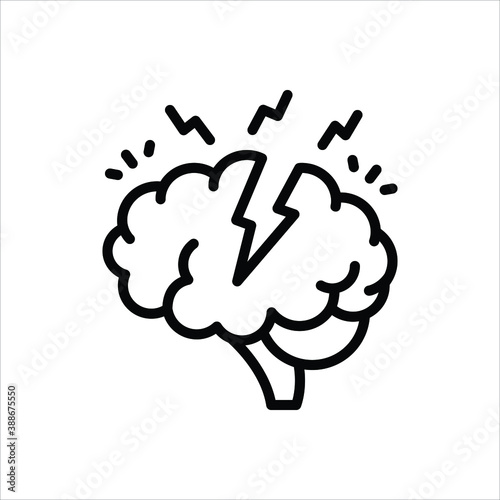 Black line icon for stress 