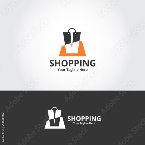Initial  V Shop Logo designs Template. Illustration vector graphic of  letter and shop bag combination logo design concept. Perfect for Ecommerce,sale, discount or store web element. Company emblem