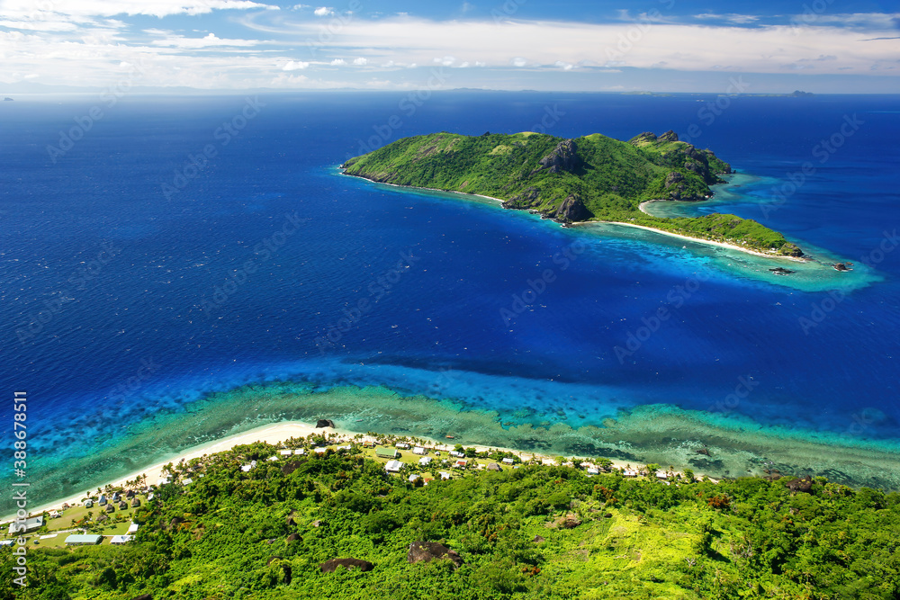 View of Kuata Island from Vatuvula Volcano on Wayaseva Island, Yasawas, Fiji View of Kuata Island from Vatuvula Volcano on Wayaseva Island, Yasawas, Fiji